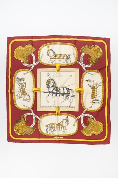 HERMES Vintage "Grand Apparat" Silk Scarf