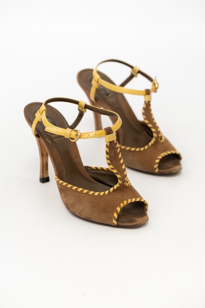 BALLY Pre-Owned Tbar Suede Leather Heels