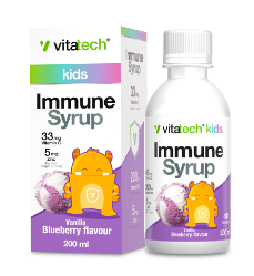 VITATECH KIDS IMMUNE SYRUP VAN/BLUEBERRY 200ML