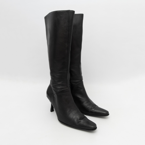 Nine West Kitten Heel Mid Calf Leather Boots