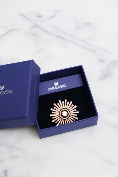 Swarovski Crystal Gold Tone Brooch