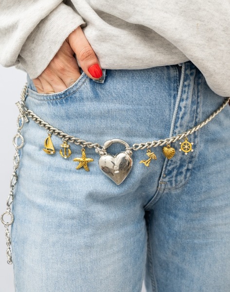 Costume Chain Belt Heart Charm