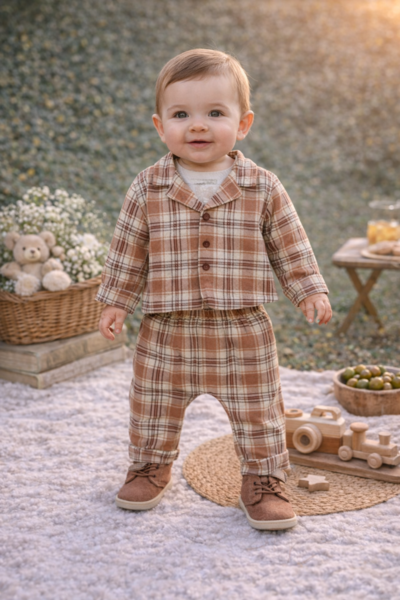 Chestnut Check Mini Suit