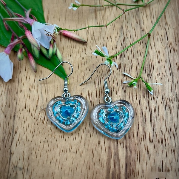 Earrings - Heart shaped Turquoise
