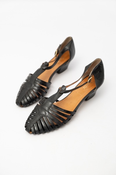 Bally Leather T-Bar Block Heel Leather Pumps