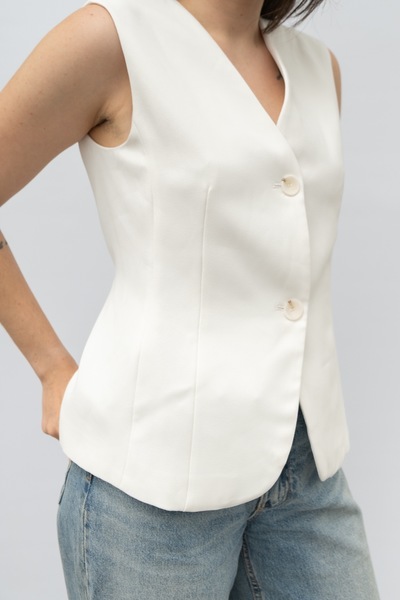 ZARA White Waistcoat