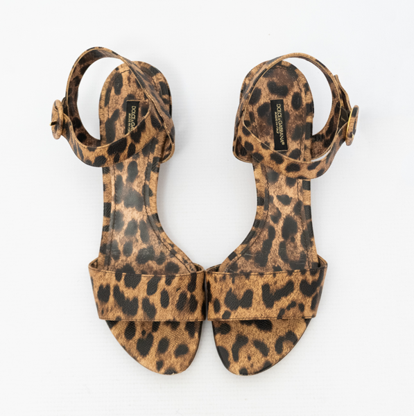 Dolce&Gabbana Leather Leopard Sandals