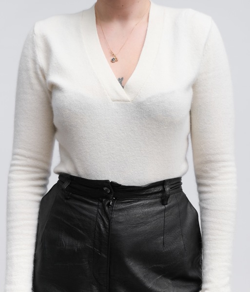 Angora Blend V-neck Jersey