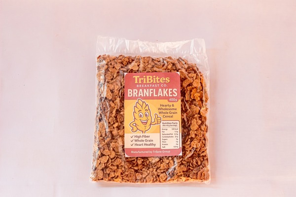 TriBites Crunchy Bran Flakes – 400g | High-Fiber Whole Grain Cereal