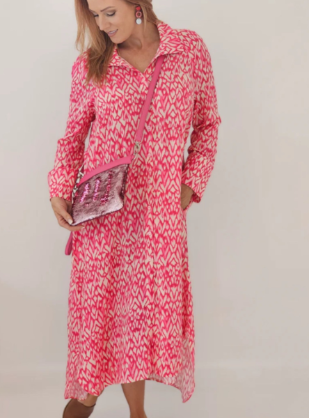 Savannah Dress Pink Ikat