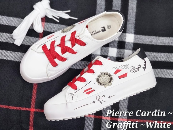 Pierre Cardin - Graffiti - White Multi (Size 3, 4, 5, 6, 7, 8 )