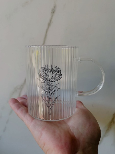 Ribbed Glass mug