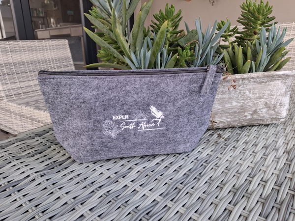 Grey Make-Up Bag - (Recycled Material)