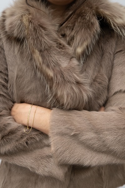 Kid Goat Fur Short Jacket