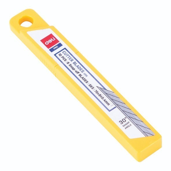 Deli Cutter Blades 30 decrees,70x9x0,4mm, 7 snap off blades