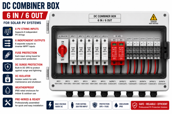 DC Combiner Box 6 Input / 6 Output