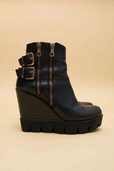 Genuine Leather Ankle Boot Wedges