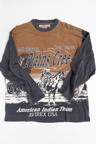 AVIREX USA Vintage Graphic Long Sleeve Tshirt