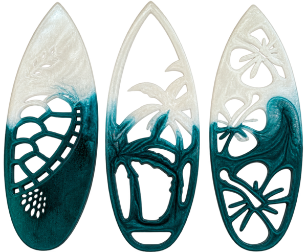 Pearlescent Ocean Surfboards – Set of 3