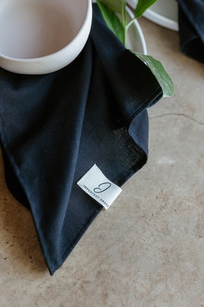 Black - Linen Napkins