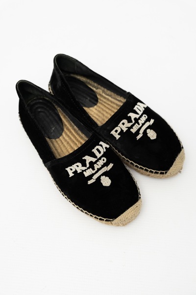 PRADA Pre-Owned Espadrille Slides Velvet