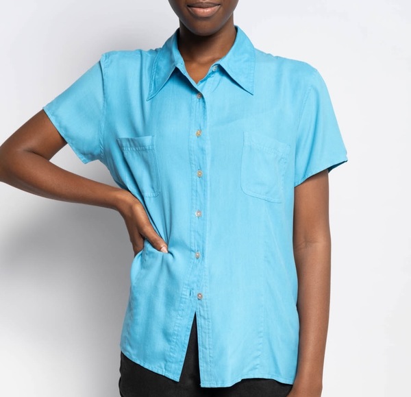 Blue Silk Shirt