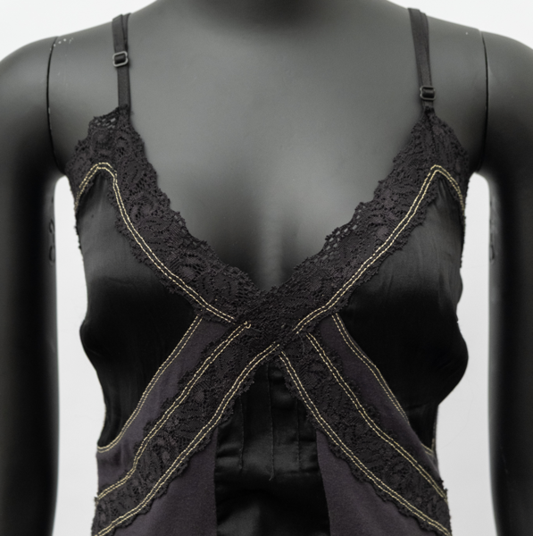 Amina Vintage Italian Made Mixed Fabric Cami
