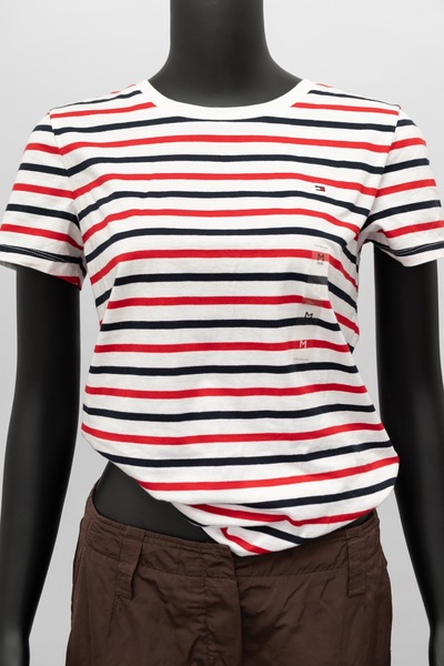 Tommy Hilfiger Optic White Multi Striped Cotton Tshirt