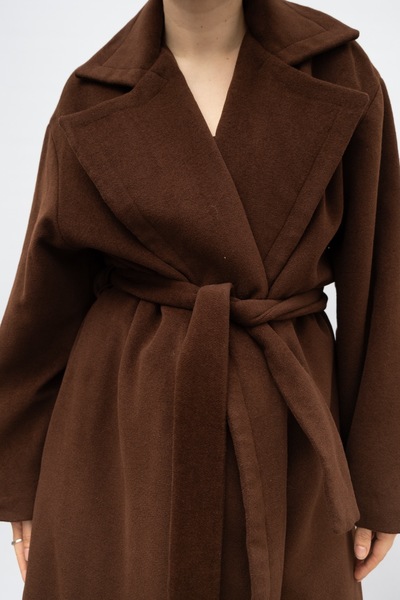 Vintage Thylla Sayden Design Wool Cashmere Chocolate Robe Coat