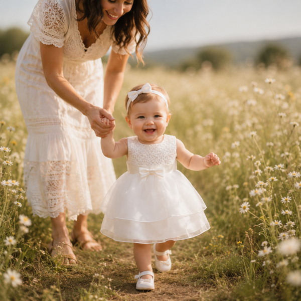 White Poppedyntjie baby party dress