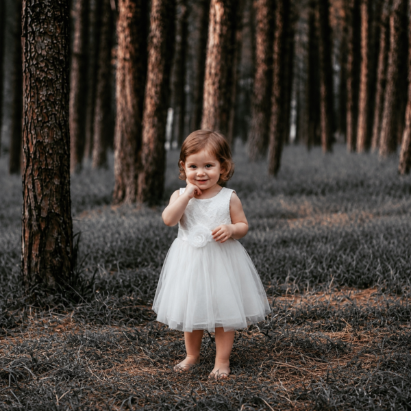 “Snow white”  baby formal dress