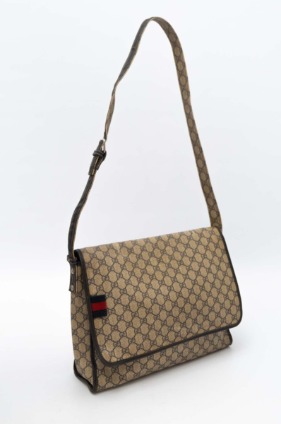 GUCCI Pre-Owned GG Supreme Web Messenger Bag