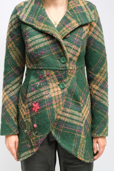 Desigual Tartan Wool Jacket