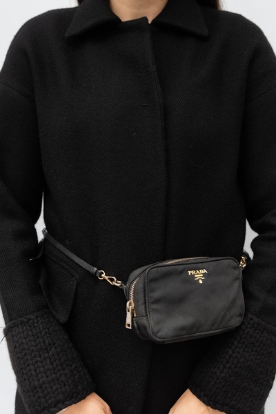 PRADA Vintage Wool Cashmere Black Pea Coat