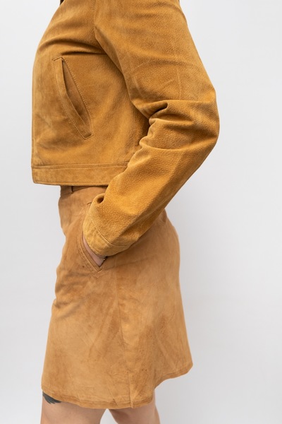 Vintage Genuine Suede Mini Skirt