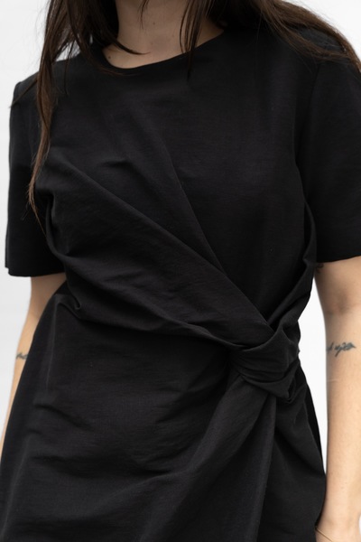 COS Gathered Linen Blend Midi Dress