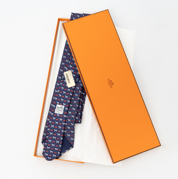 HERMES Paris Chevel Sous Toutes Ses Formes Silk Tie