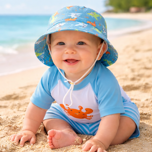 Baby shark cartoon sun bucket hat