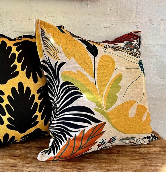 Oxford Linen Blend Scatter Cushion : Floral Fern Mix