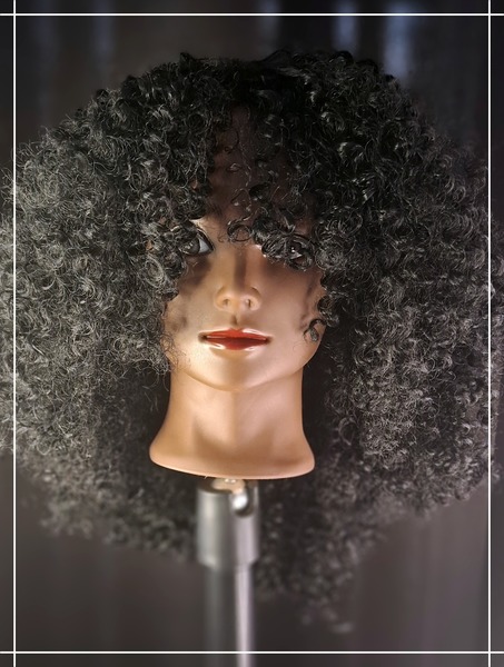 16 Inch Black Afro Bob with Bangs