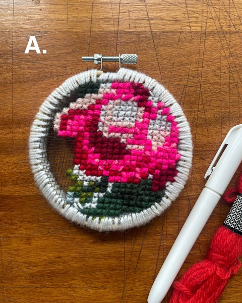 Embroidered Rose Hoops – Metal Mesh Series