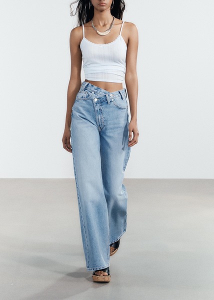 ZARA Cross Over High Waisted Jeans