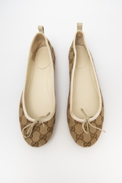 GUCCI Pre-Owned GG Supreme Soft Ballerina Flats