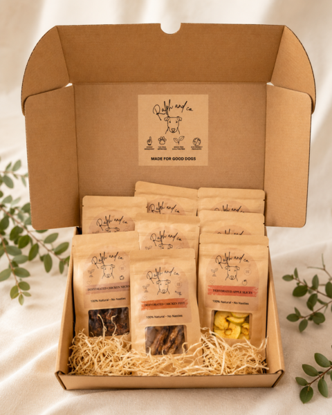 Premium Dehydrated Dog Treat & Topper Box 8 x 50g Packs