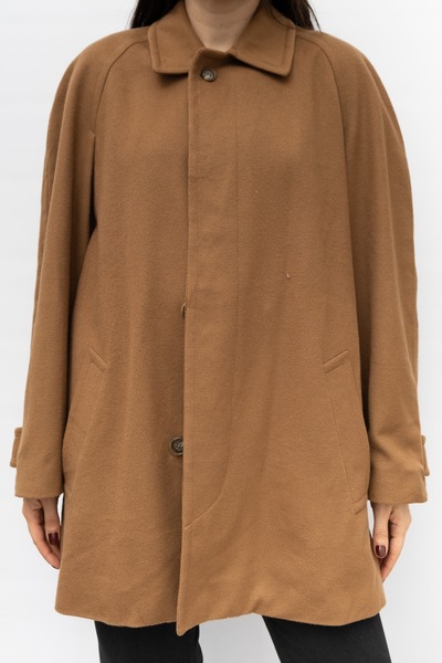 Pure Wool Short Coat Camel