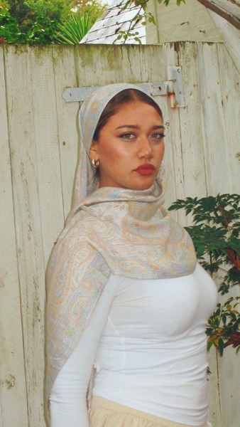 Pearl cream pashmina