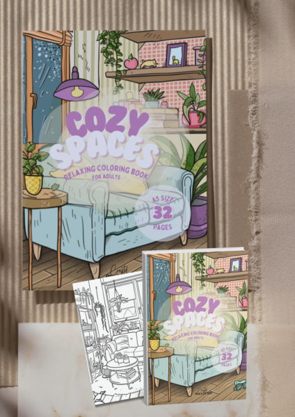 Cozy Spaces - A5 Colouring Book