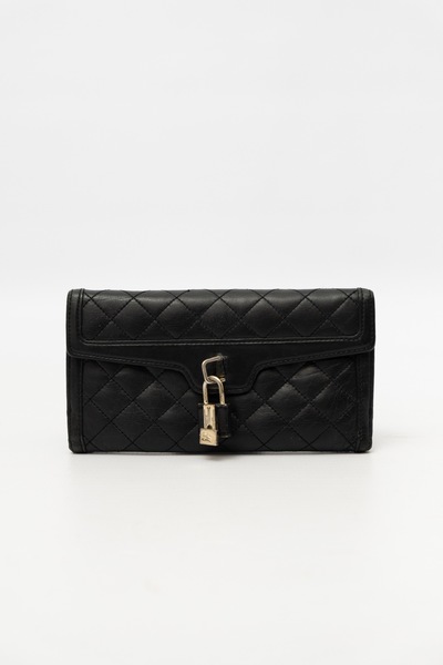 BURBERRY Vintage Quilted Leather Lock Wallet