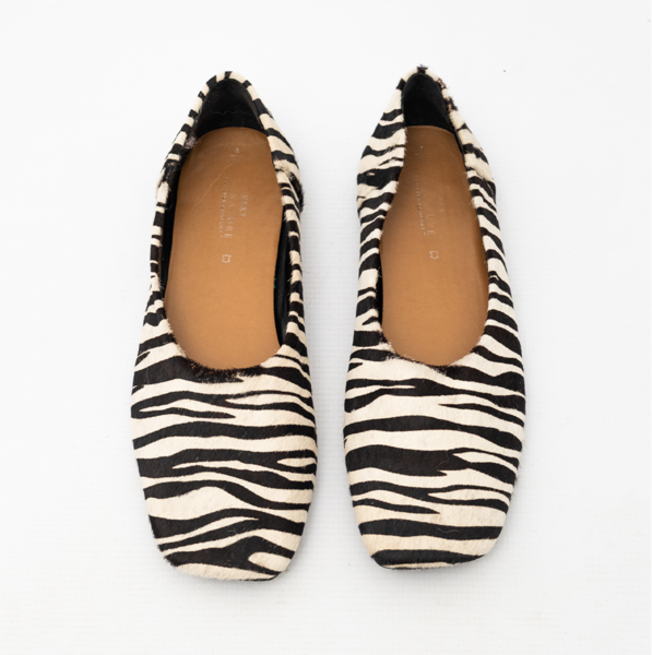 Genuine Leather NEXT Zebra Flats