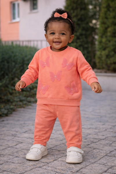 Peachy Butterfly Cozy Set